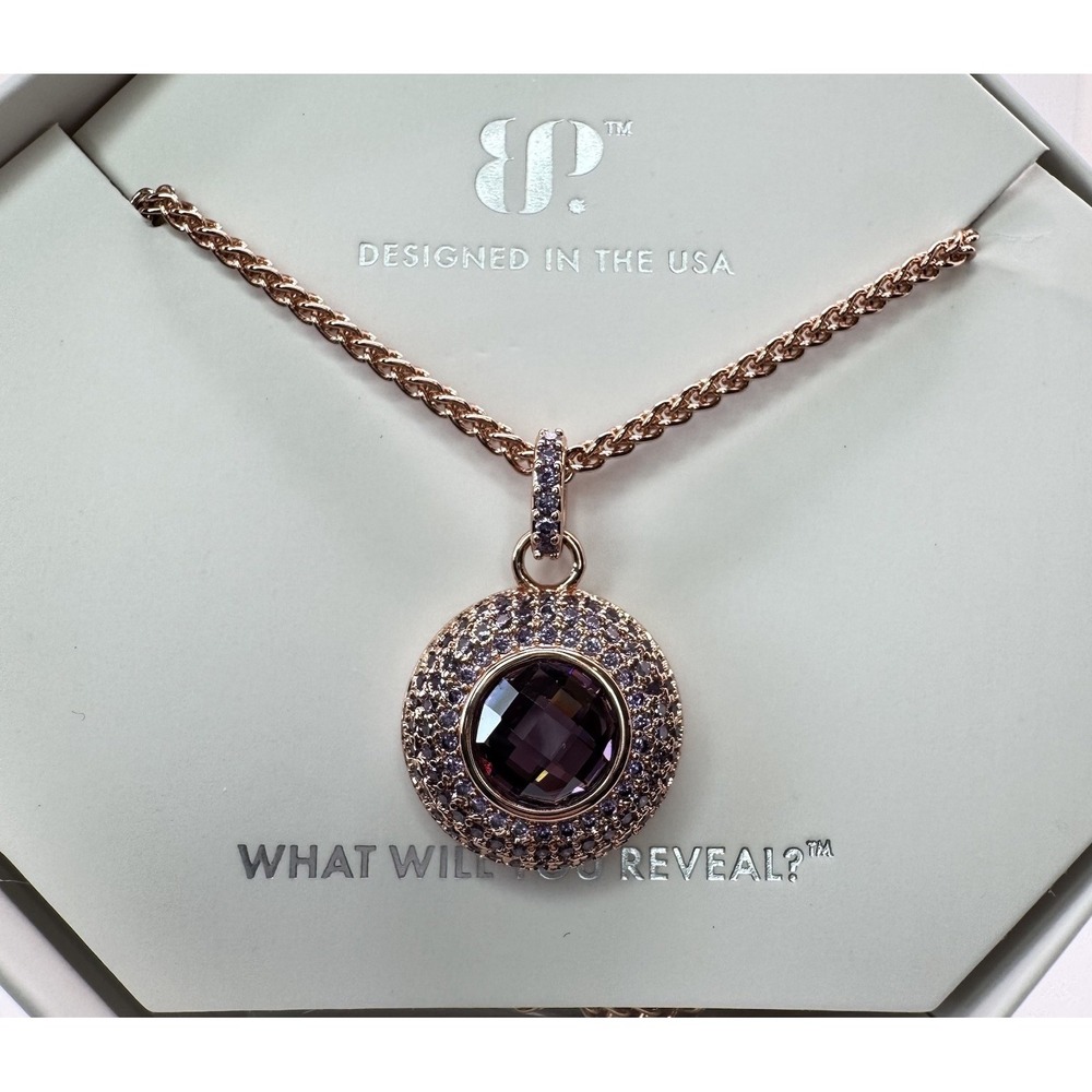 Bomb Party February 2026 Necklace NK53951 A Glorious Amulet Rose Gold Amethyst